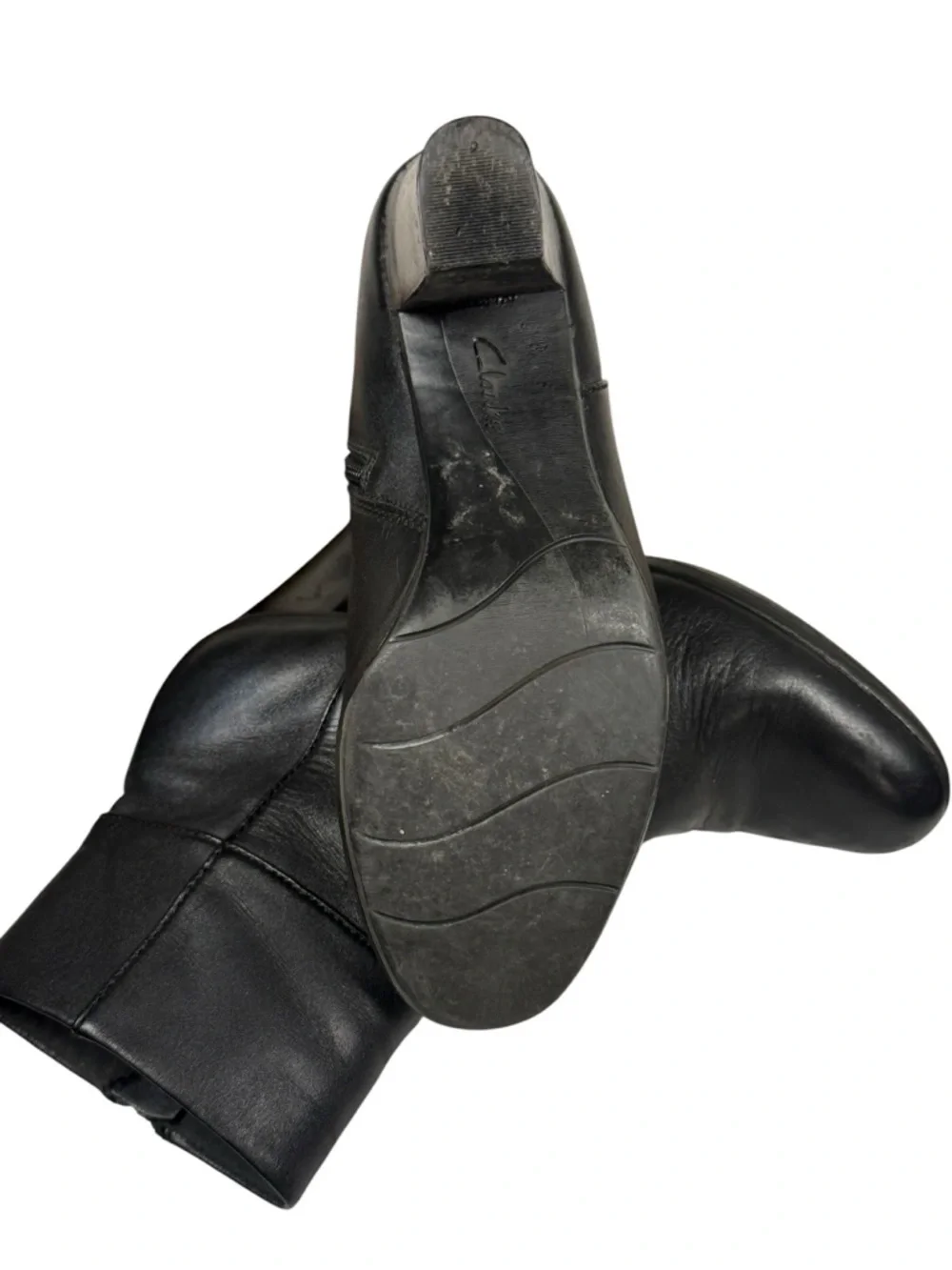 Clarks Collection Kalea Lynn Black Leather 3” Heel bangle Boots 7.5